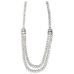 18 Karat White Gold Diamond Necklace For Sale at 1stdibs
