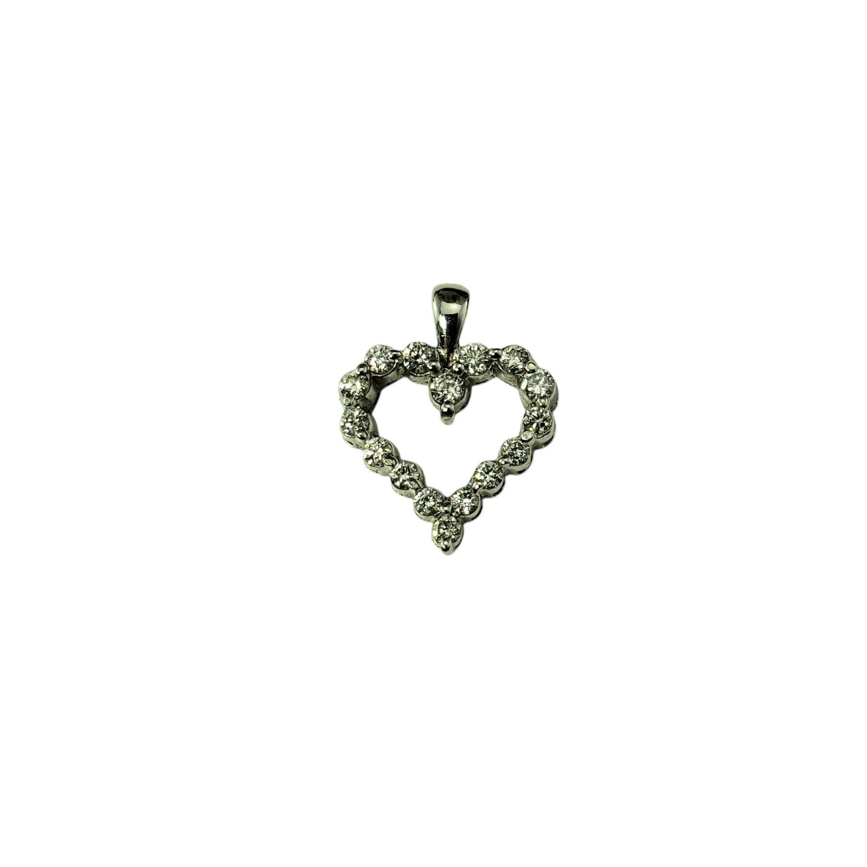 Pendentif cœur ouvert en or blanc 18 carats n° 21356