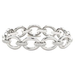 Philippe Charriol Pave Diamond Screw Link Bracelet in 18 Karat White ...