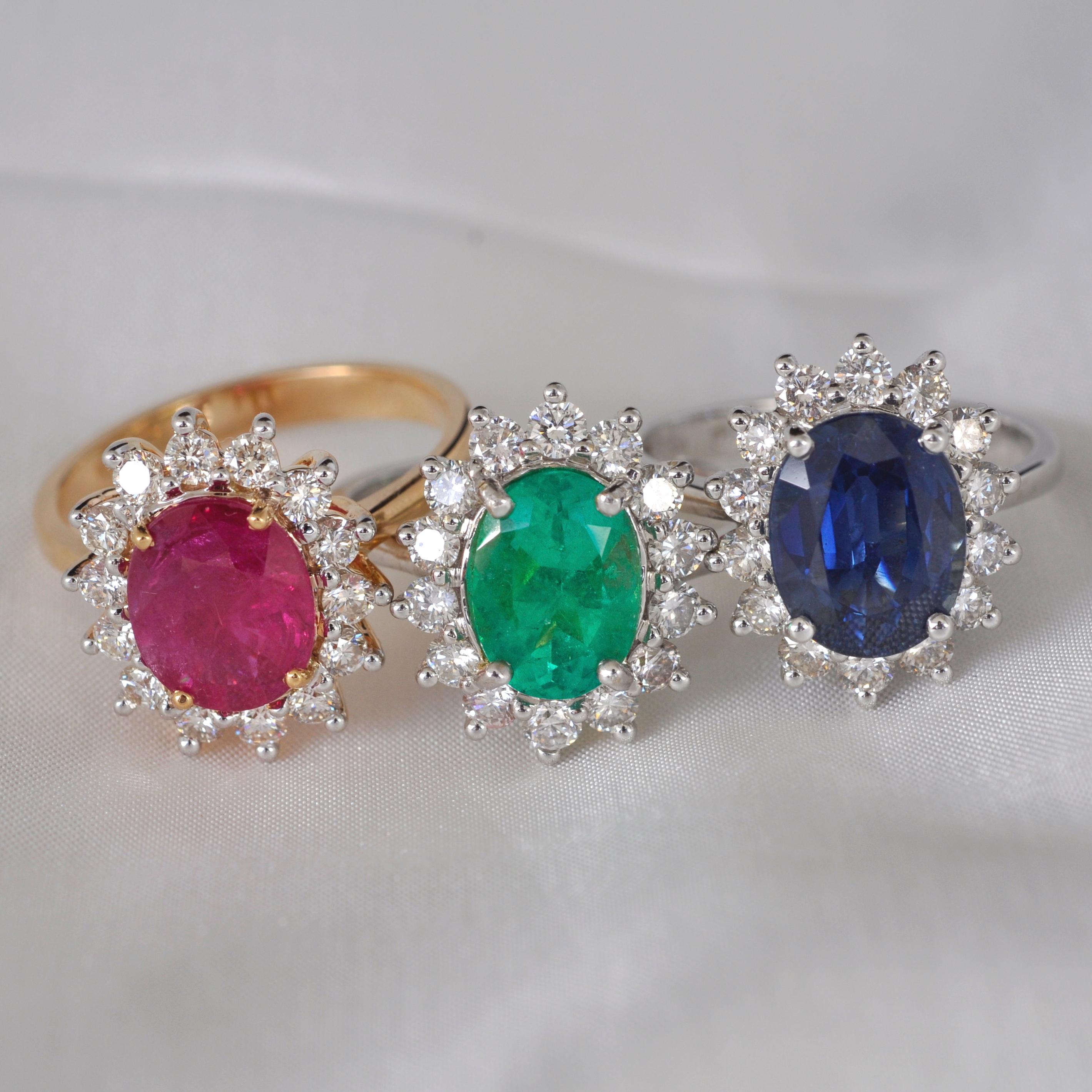 Verlobungsring, 18 Karat Weißgold zertifizierter ovaler blauer Saphir Diamant im Angebot 8