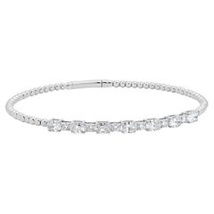 Flex-Armband aus 18 Karat Weißgold mit abwechselnd ovalen und runden Diamanten im Brillantschliff