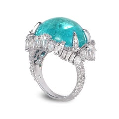 18 Karat White Gold Paraiba Cluster Ring