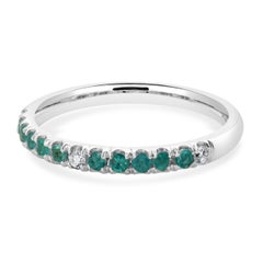 18 Karat White Gold Paraiba Tourmaline and Diamond Band