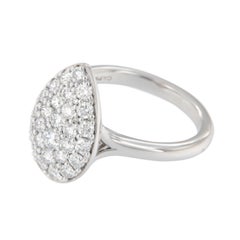 18 Karat White Gold Pave' 1.32 Cttw. Diamond Pear Shape Ring