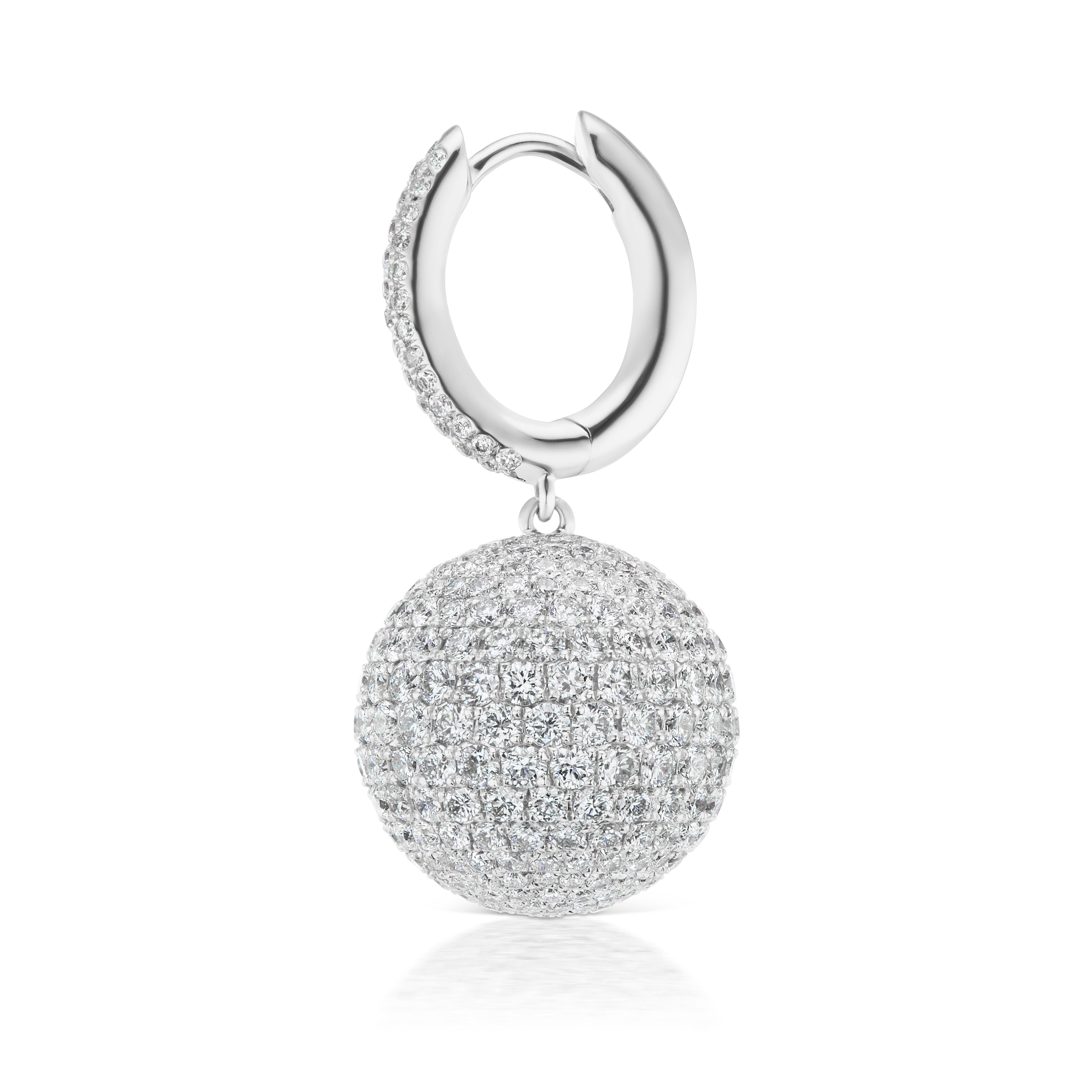 diamond pave ball earrings