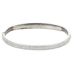 18 Karat White Gold Pave Diamond Bangle Bracelet