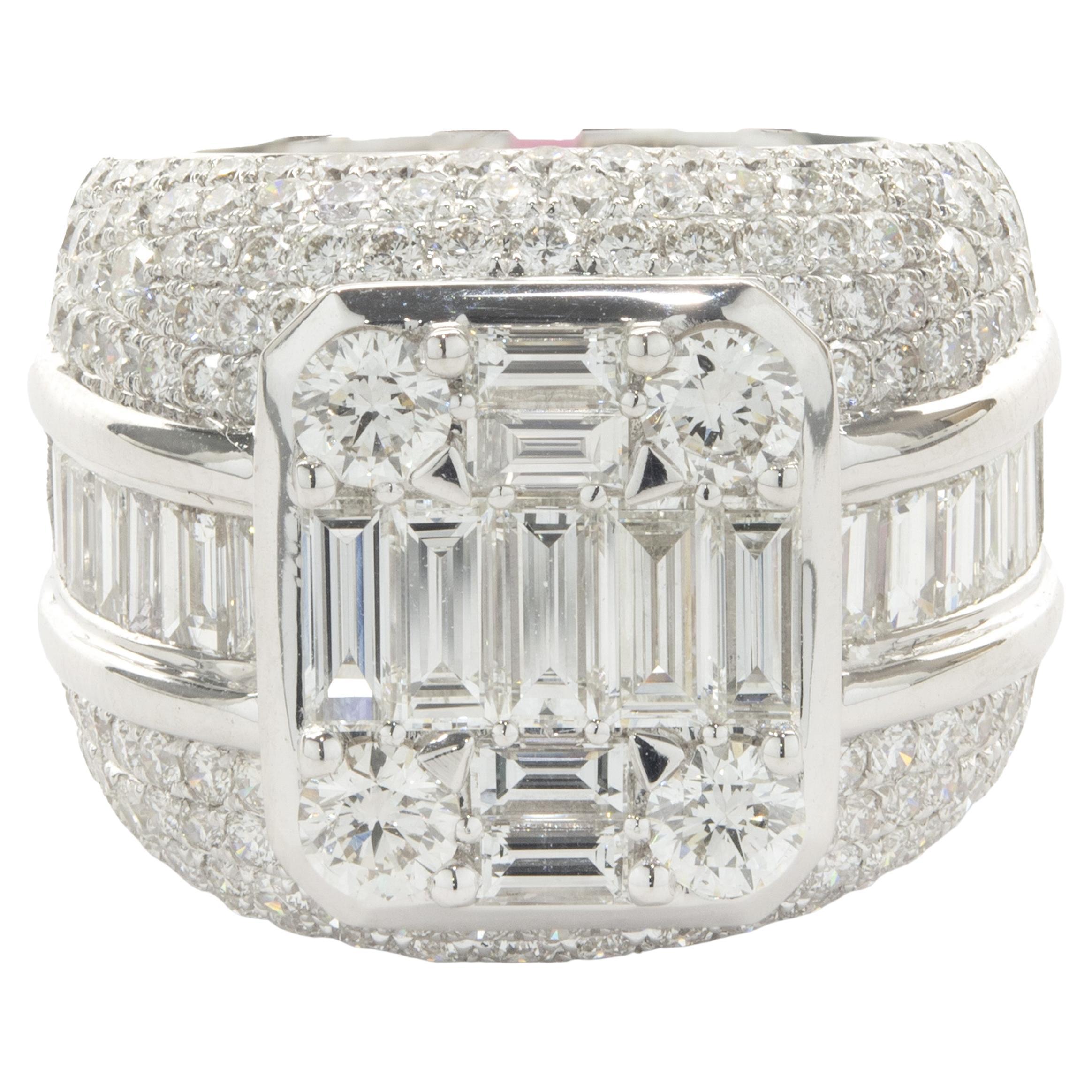 Wide Diamond Gold Oval Shape Split Shank Ring For Sale at 1stDibs ...