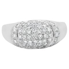 Bague Dome en or blanc 18 carats avec pavé de diamants