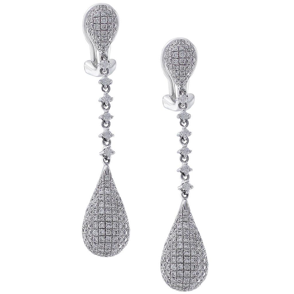 diamond pave drop earrings