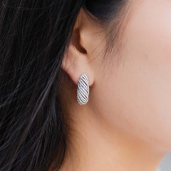 18 Karat White Gold Pave Diamond Earrings