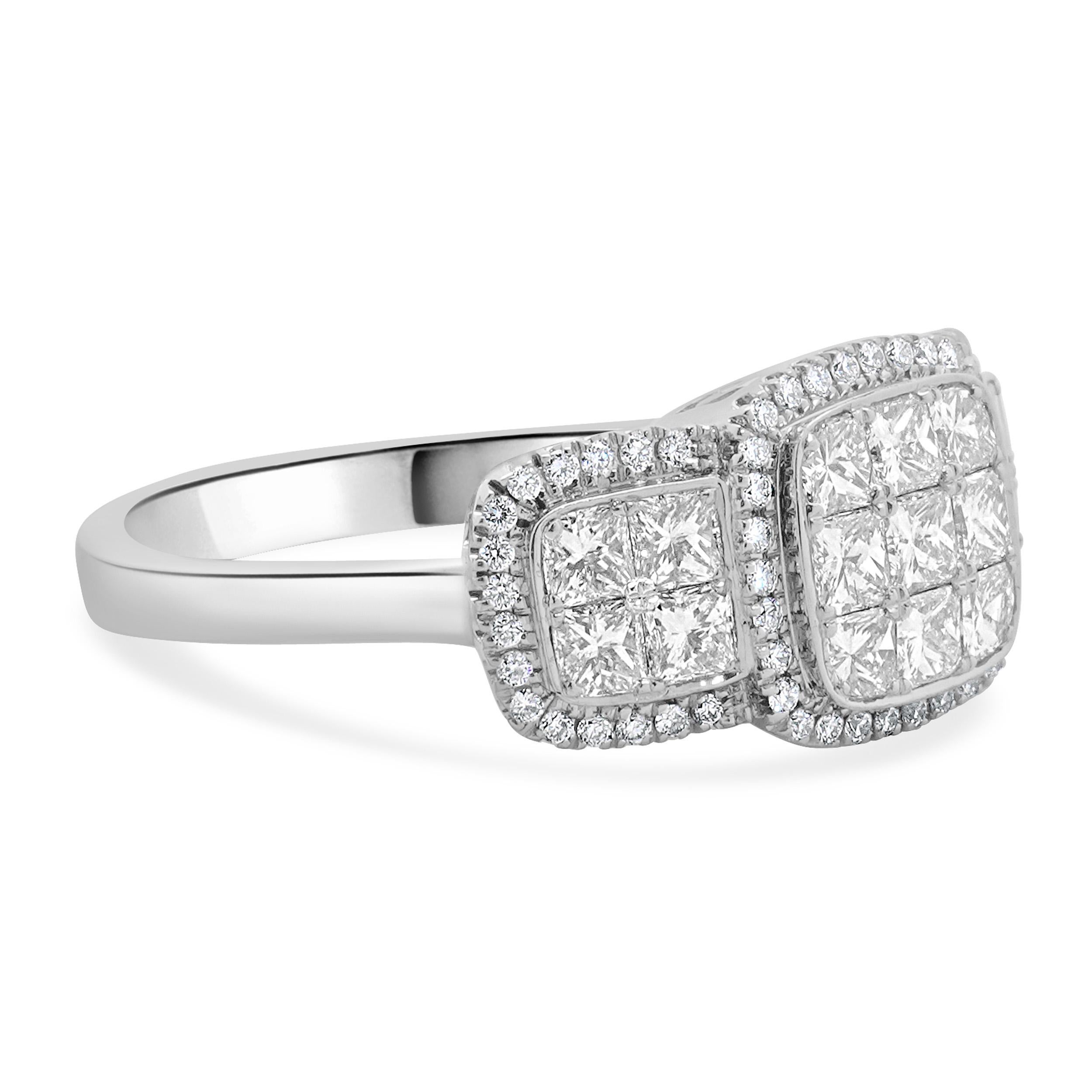 18 Karat White Gold Pave Diamond Engagement Ring In Excellent Condition For Sale In Scottsdale, AZ