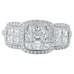 18 Karat White Gold Pave Diamond Engagement Ring