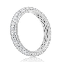 18 Karat White Gold Pave Diamond Eternity Band