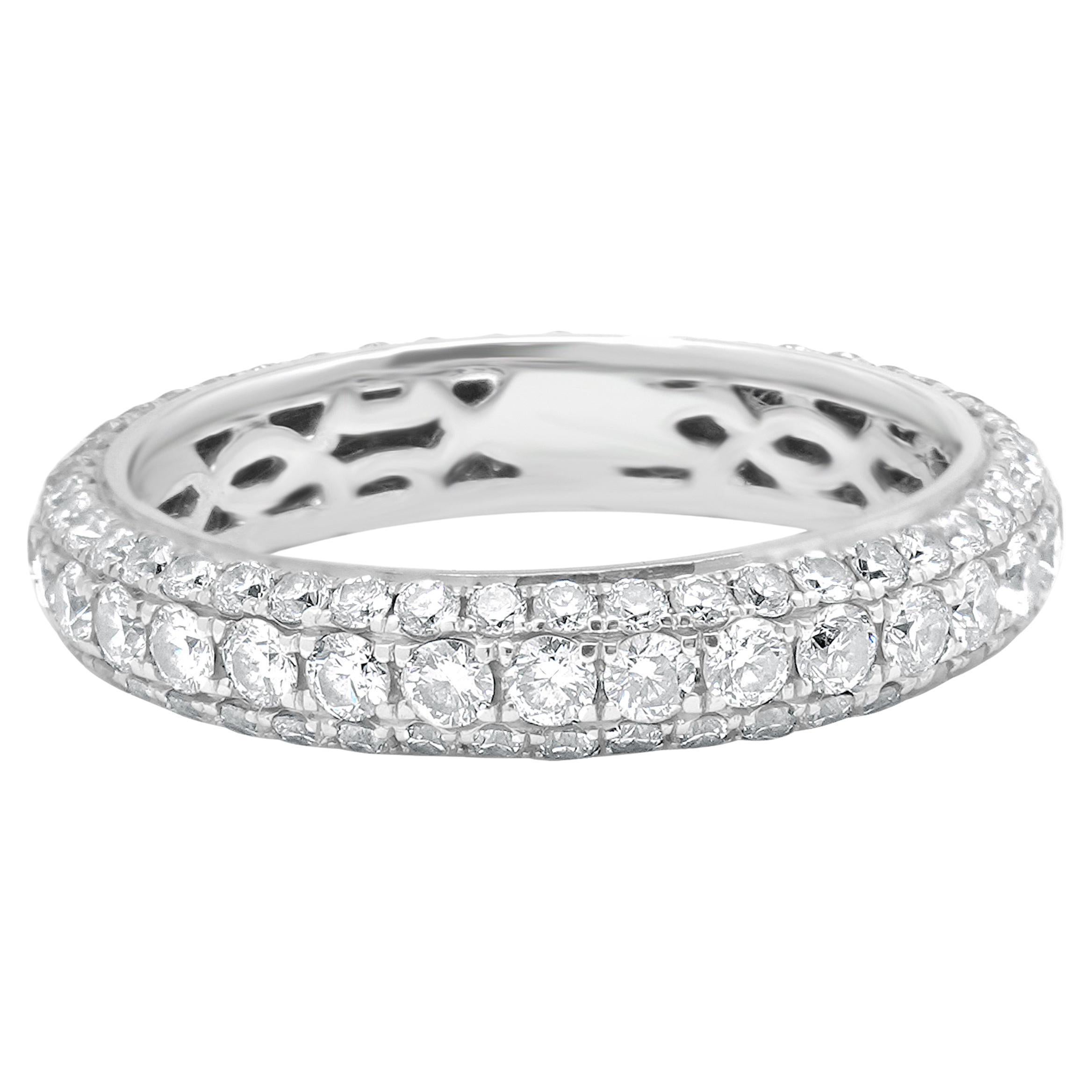 18 Karat White Gold Pave Diamond Eternity Band
