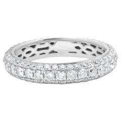 18 Karat White Gold Pave Diamond Eternity Band 18 Karat White Gold Pave Diamond Eternity Band