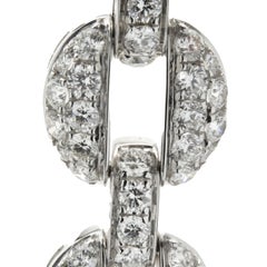 Bracelet à maillons en or blanc 18 carats avec demi-cercle en diamants pavés