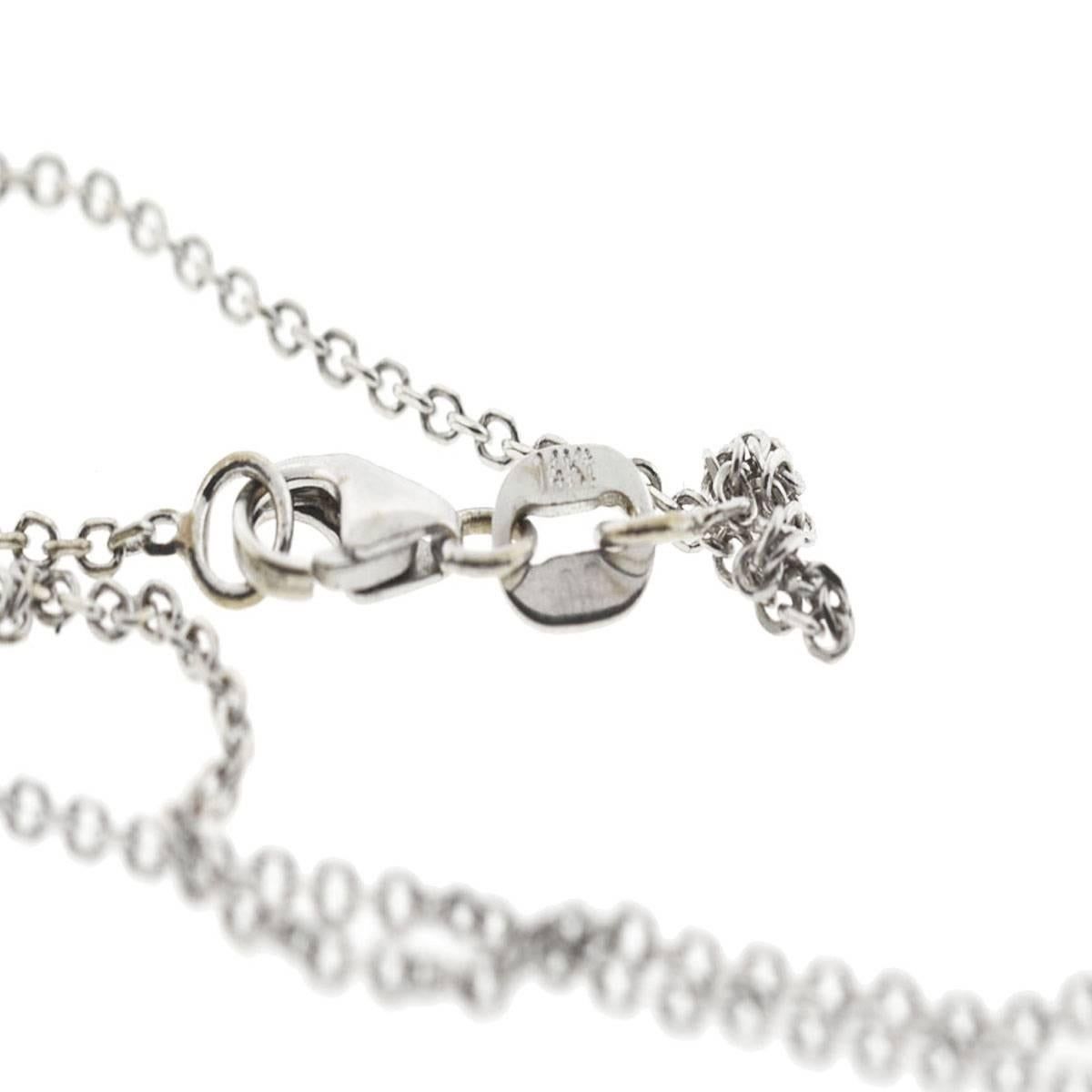 18 Karat White Gold Pave Diamond Heart Pendant Necklace 2