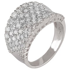 18 Karat White Gold Pavé Diamond Ring