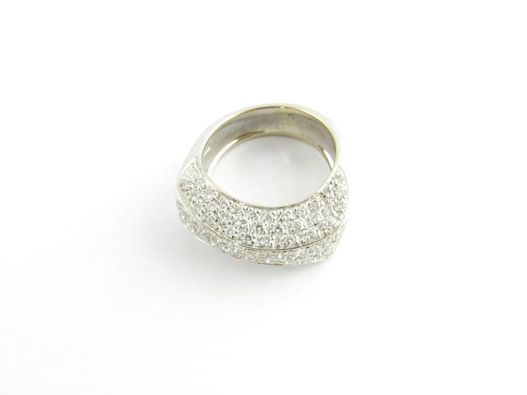 18 Karat White Gold Pave Diamond Ring at 1stDibs