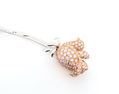 18 Karat White Gold Pave Diamond Rosebud Pin
