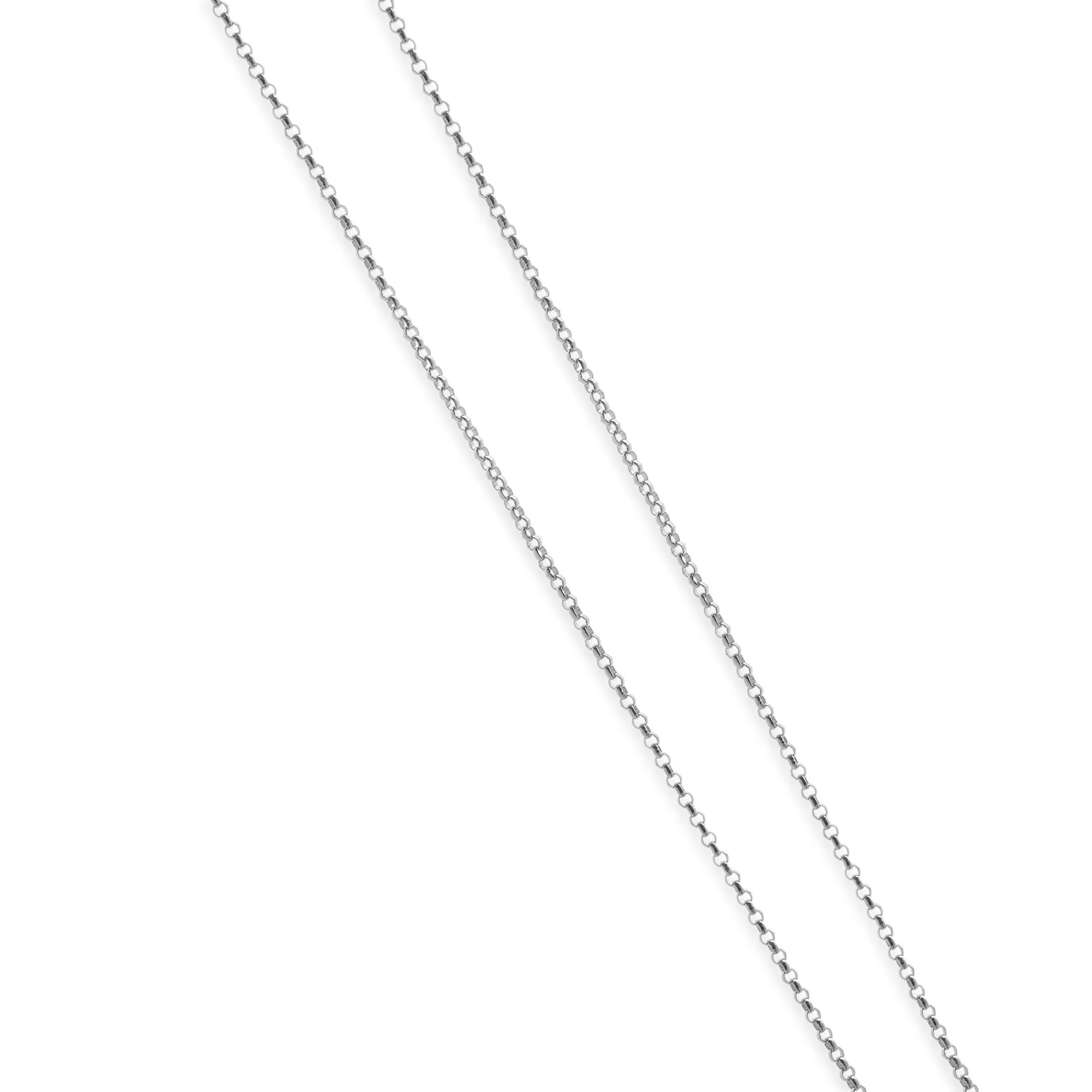 Collana a goccia con pavé di diamanti in oro bianco 18 carati In condizioni ottime in vendita a Scottsdale, AZ