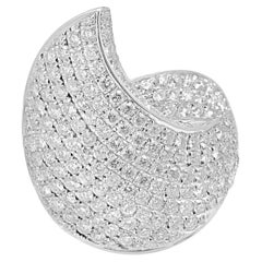 18 Karat White Gold Pave Diamond Teardrop Ring