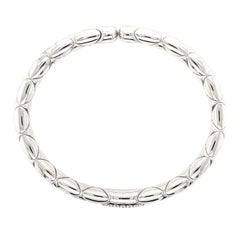 18 Karat White Gold Pave Diamonds Flex Cuff Bracelet