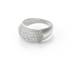 Eighteen Karat White Gold Pave Ring with Two Carats Diamonds