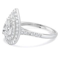18 Karat White Gold Pear Cut Diamond Engagement Ring