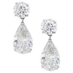 18 Karat Weißgold Birnen-Diamant-Tropfen-Ohrringe GIA zertifiziert