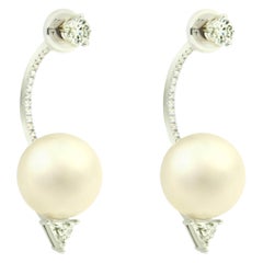 DELFINA DELETTREZ 18 Karat White Gold Pear Diamond Earrings