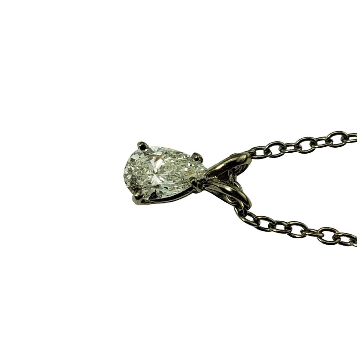  18 Karat Weißgold Birnen-Diamant-Anhänger-Halskette, GIA zertifiziert im Angebot 3