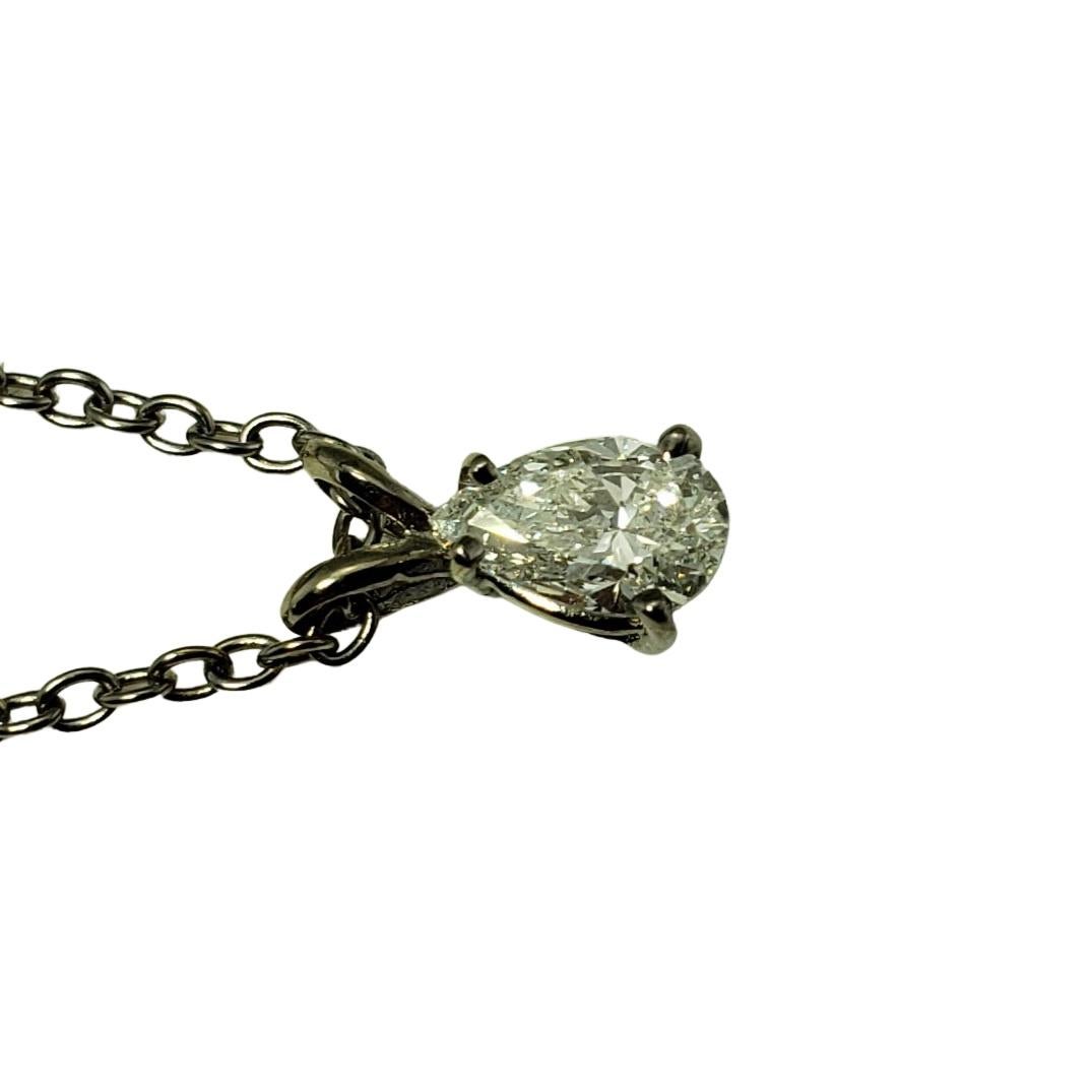 18 Karat White Gold Pear Diamond Pendant Necklace GIA Certified For Sale 4