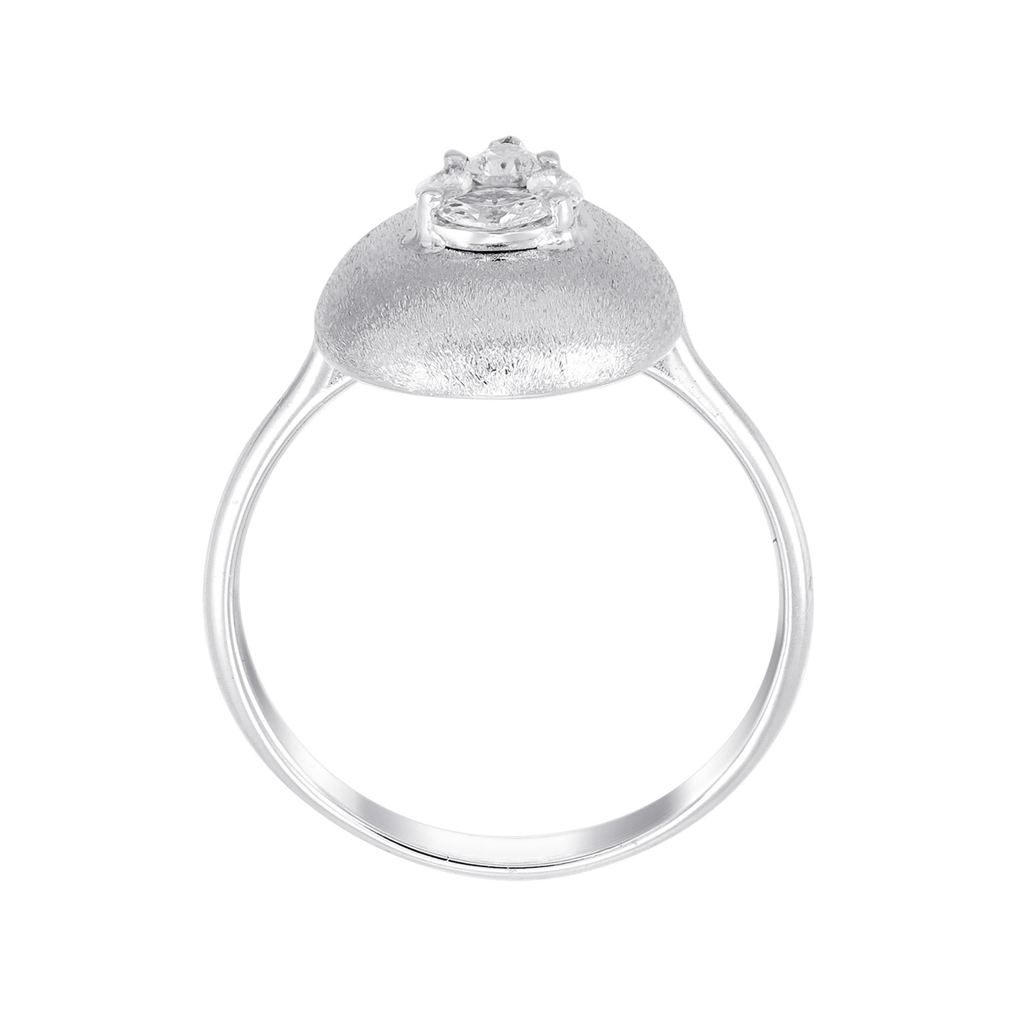 Romantic 18 Karat White Gold Pear Illusion Diamond Cocktail Ring For Sale