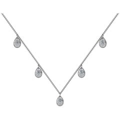 18 Karat White Gold Pear Shaped Diamond Necklace '2/5 Carat'