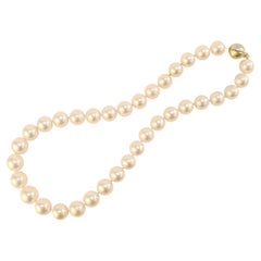 18 Karat White Gold Pearl Strand Necklace