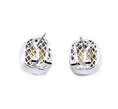 18 Karat White Gold Lemon Quartz and Diamond Earrings