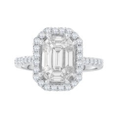18 Karat White Gold Pie Cut Diamond Engagement Ring