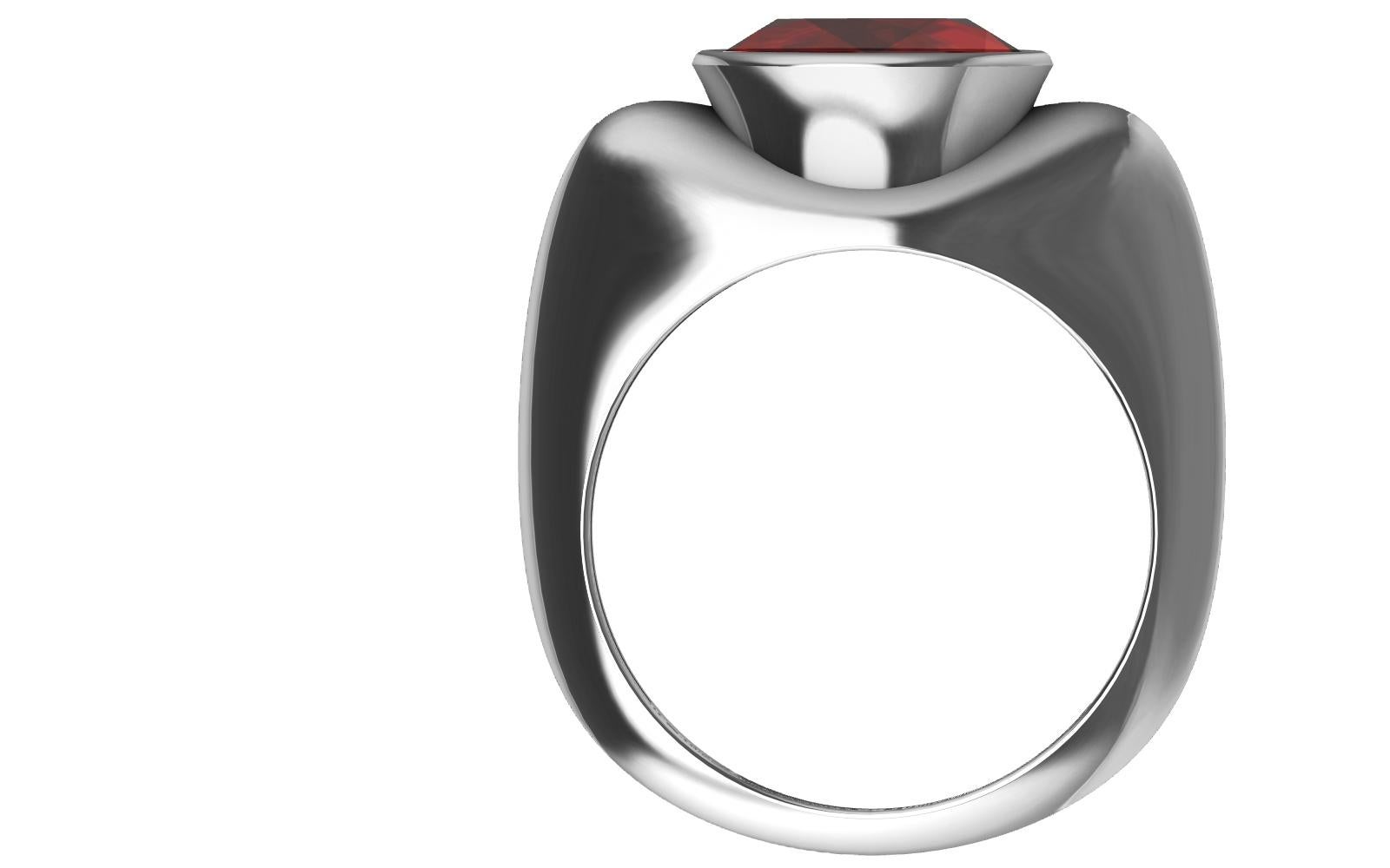 En venta: Anillo Escultura Rubí Sangre de Paloma Oro Blanco 18 Quilates 2,58 Quilates  5