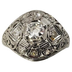 18 Karat White Gold/Platinum and Diamond Ring Size 6.25