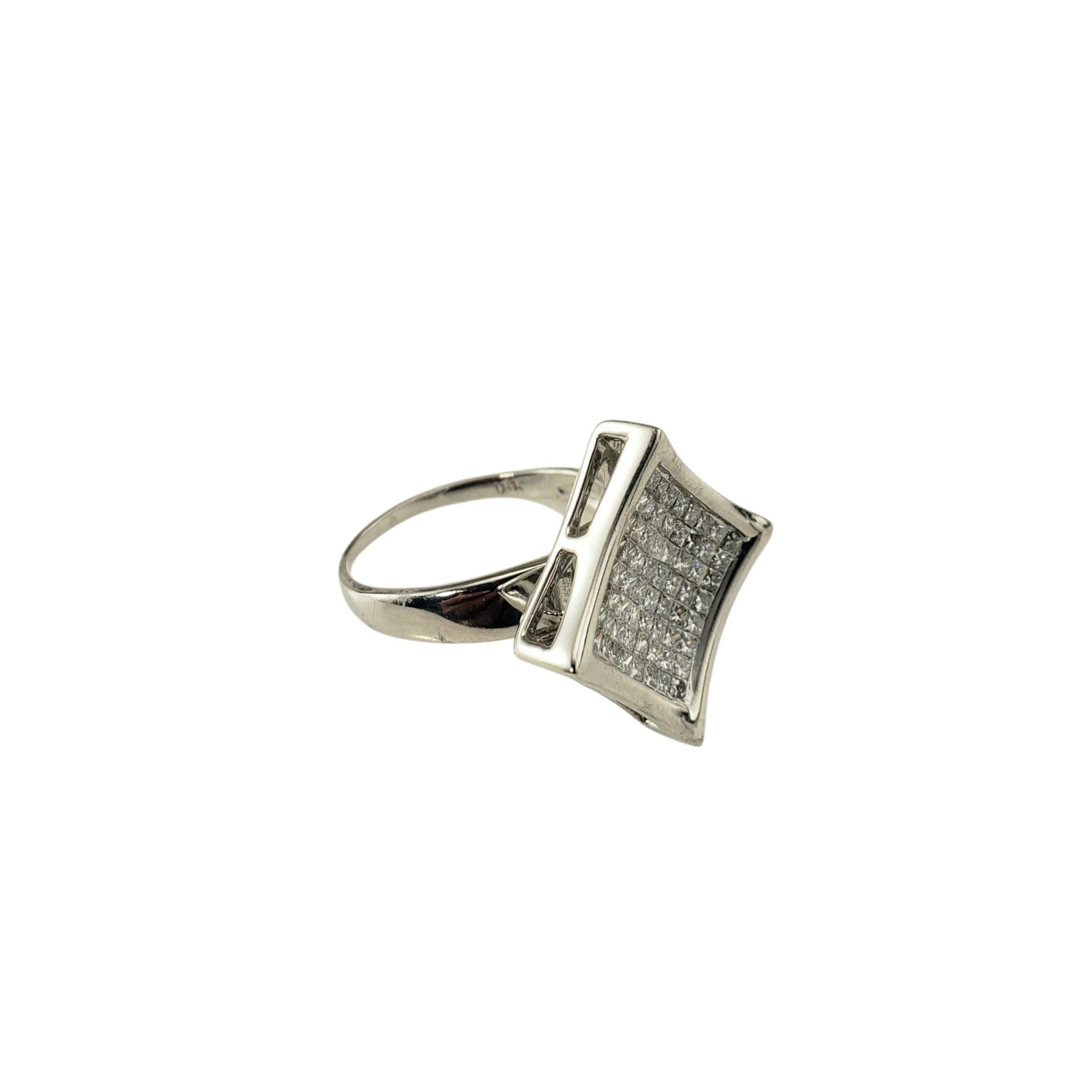 18 Karat Weißgold Prinzessinnenschliff Diamant Ring Größe 7 #21927 (Zeitgenössisch) im Angebot