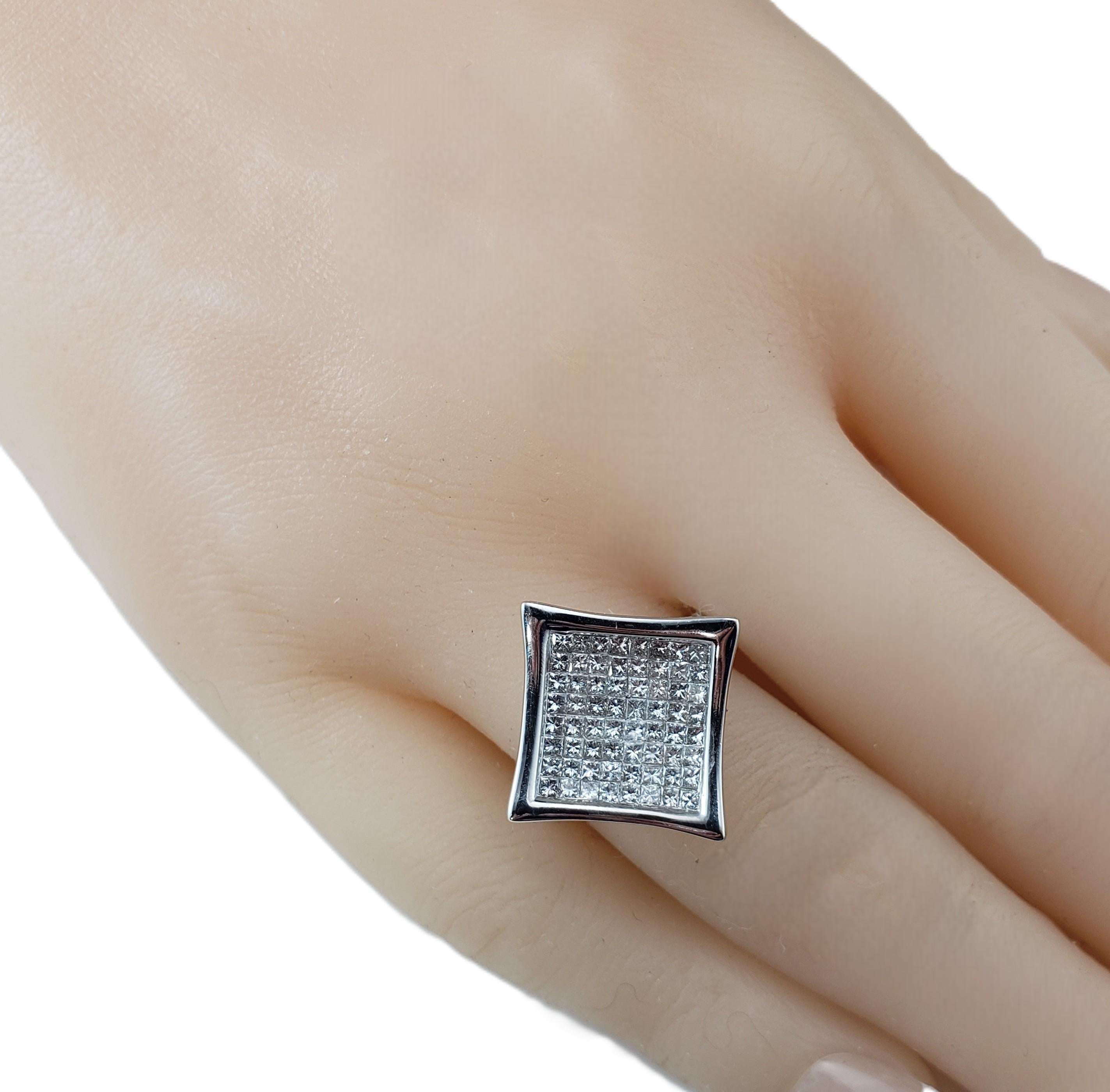18 Karat Weißgold Prinzessinnenschliff Diamant Ring Größe 7 #21927 im Angebot 1