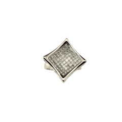 Anello in oro bianco 18 carati con diamante taglio principessa misura 7 #21927