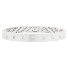 Bracciale Station con diamanti taglio principessa in oro bianco 18 carati
