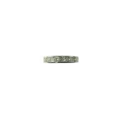 Anello nuziale in oro bianco 18 carati con diamante taglio principessa misura 5,25 #20757