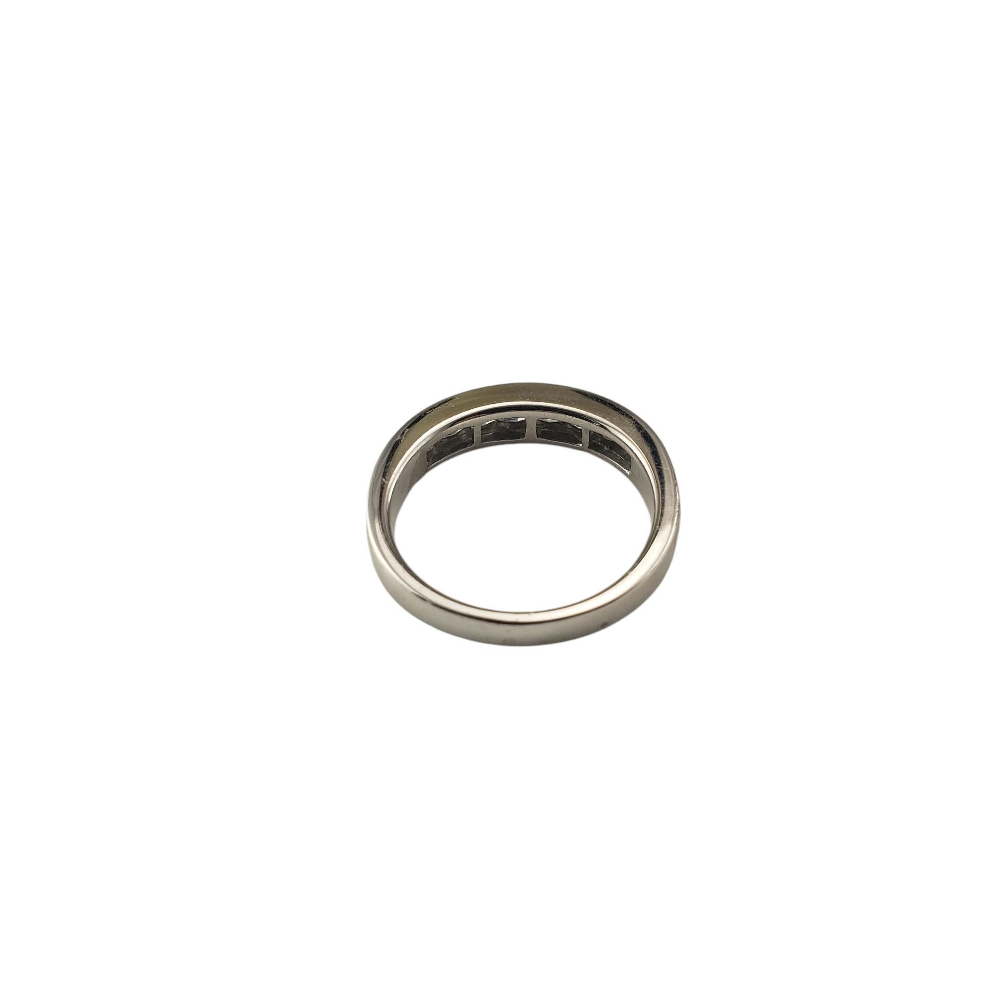Women's 18 Karat White Gold Princess Cut Diamond Wedding Band Ring Size 5.25 #22923 For Sale