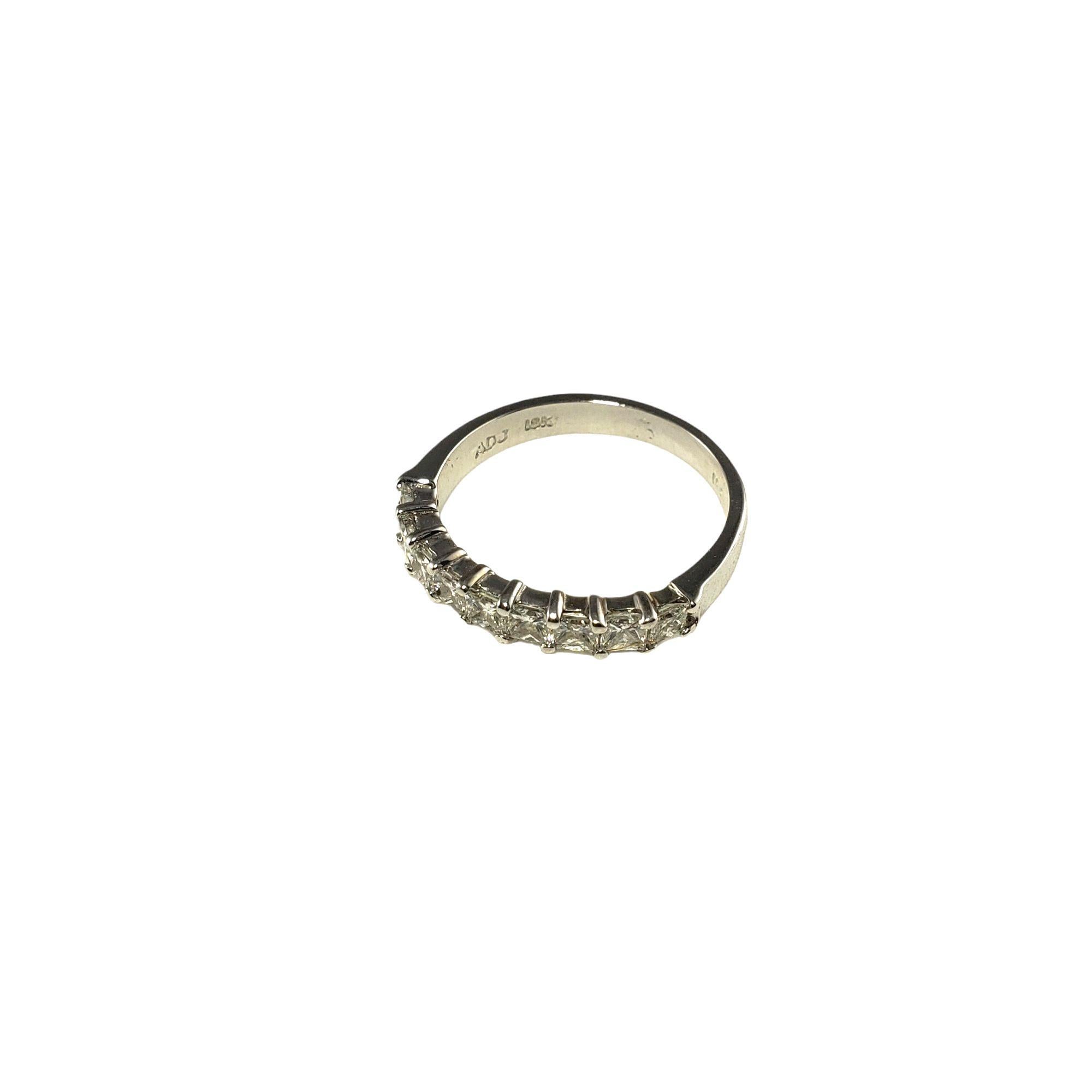 18 Karat White Gold Princess Cut Diamond Wedding Band Ring For Sale 6