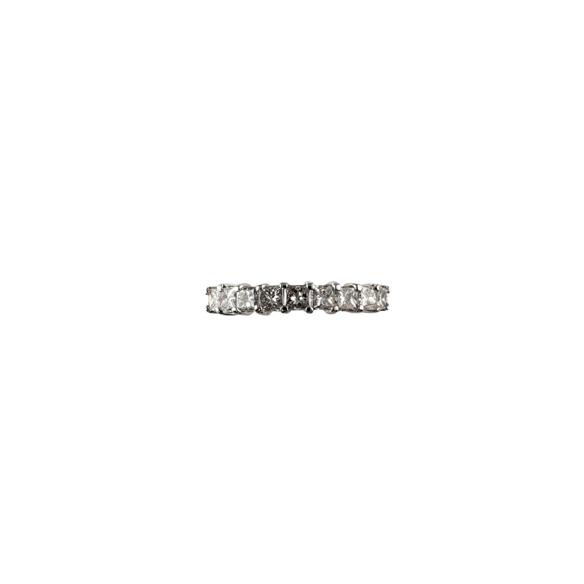 Women's 18 Karat White Gold Princess Cut Diamond Wedding Band Ring For Sale