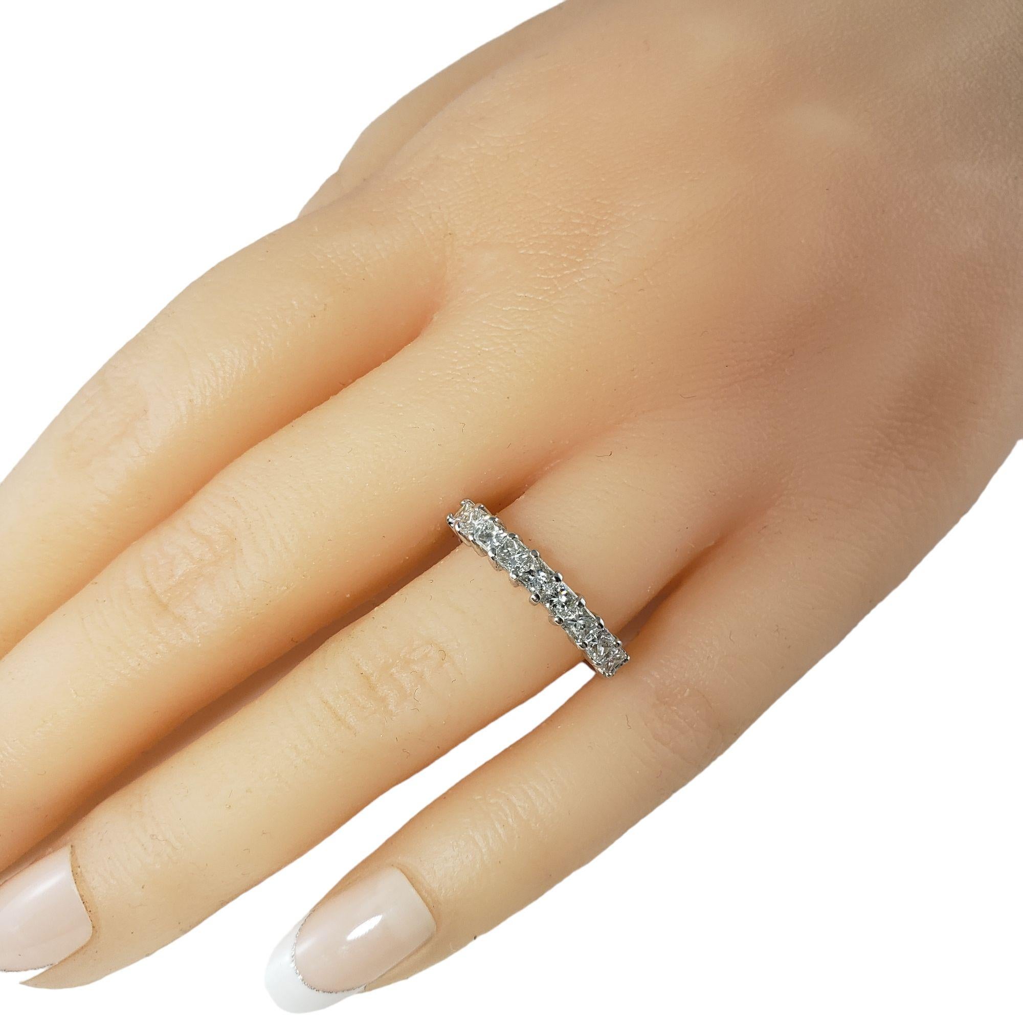 18 Karat White Gold Princess Cut Diamond Wedding Band Ring For Sale 1