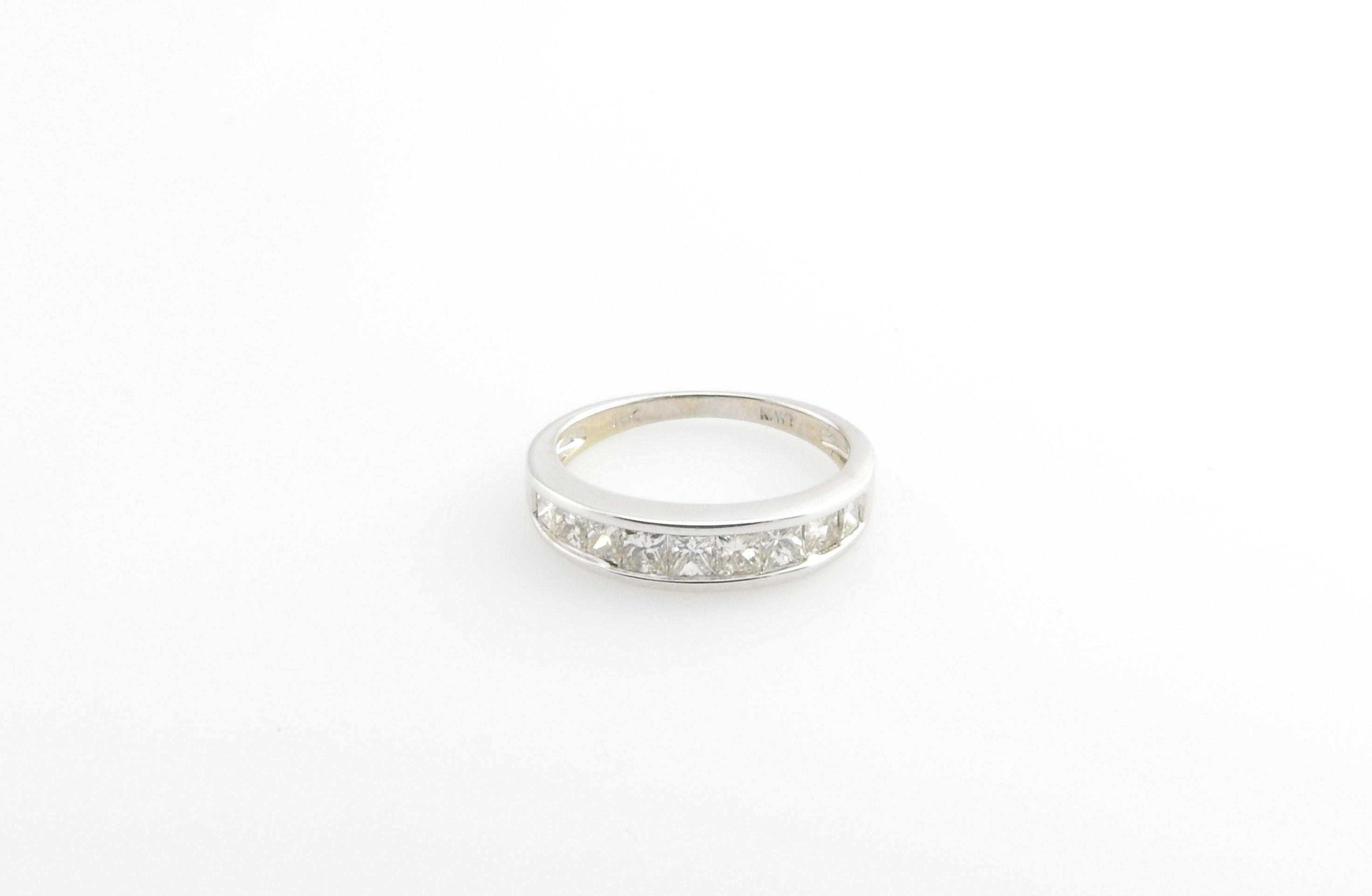 18 Karat White Gold Princess Cut Diamond Wedding Band Size 5.25 #22918 For Sale 1